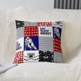 thumbnail image 2 of Kids Ice Hockey Pillow Cover Eat Sleep Hockey Throw Pillow Cover 16x16 Sports Game Sketch Cushion Cover for Boys Youth Black Blue Red Patchwork Geometric Striped Square Pillow Cover, 2 of 6