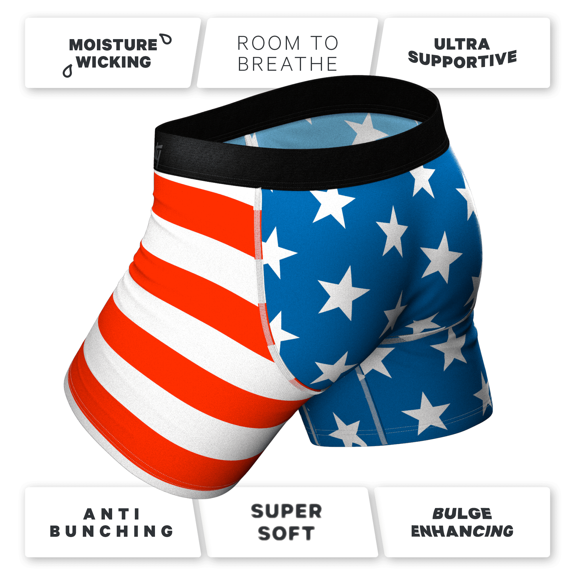 The Mascot - Shinesty American Flag Ball Hammock Pouch Underwear 3X 