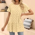 thumbnail image 4 of SMihono Hauts d'Été Décontractés pour Femmes, T-shirt Oversize à Manches Courtes et Col Rond pour Femmes 2023, 4 of 6