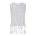 thumbnail image 5 of BLVB Sparkly Fringe Tank Tops for Women Sleeveless Crewneck Tassel Sequin Tops Glitter Club Party Shirt Cami Outfit, 5 of 7