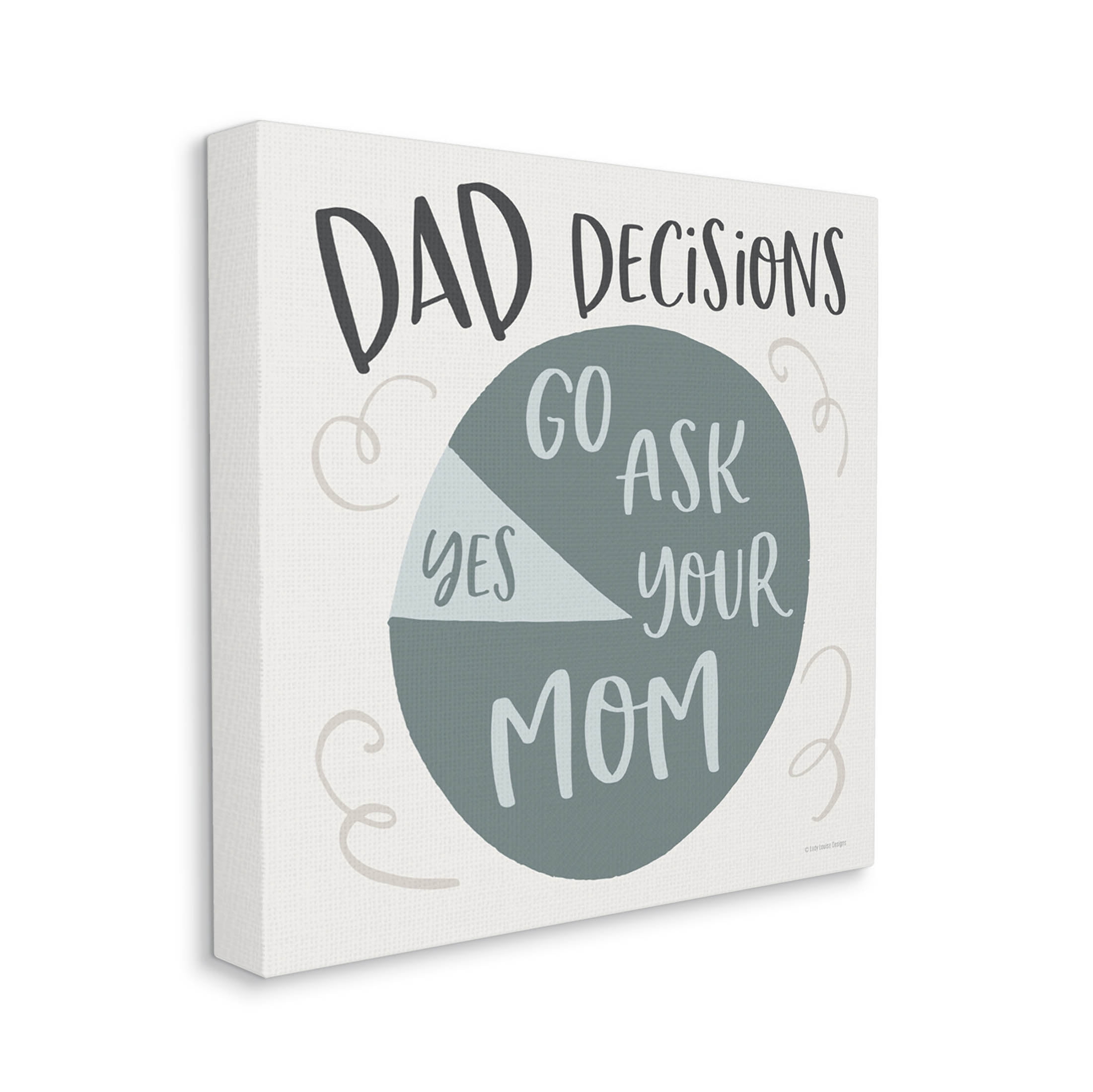 Stupell Industries Humorous Dad Decisions Pie Chart Phrase Graphic Art Gallery Wrapped Canvas Print Wall Art, Design by Lady Louise Designs