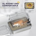 thumbnail image 5 of Extra Large Stainless Steel Cat Litter Box with Flip Cover High Sided Enclosure and Scoop for Big Cats, 5 of 7