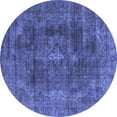 thumbnail image 1 of Ahgly Company Machine Washable Indoor Round Oriental Blue Industrial Area Rugs, 7' Round, 1 of 4