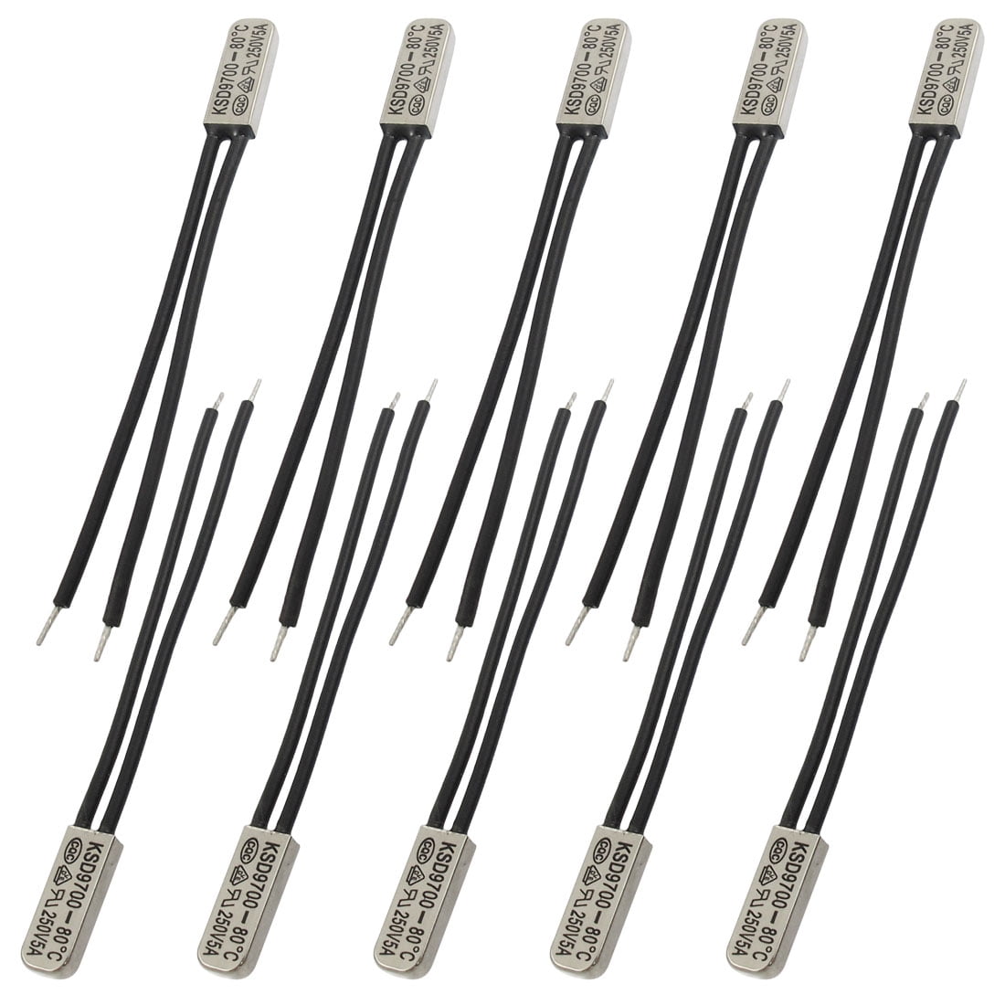 10xKSD9700 80C N.C Bimetal Temperature Switch Thermal Protector 250V 5A