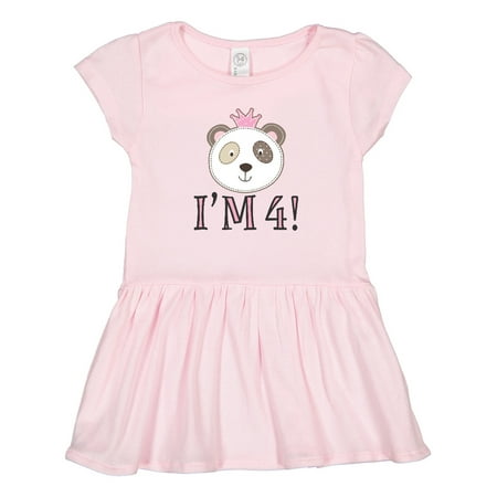 

Inktastic 4th Birthday Panda 4 Year Old Girl Gift Toddler Girl Dress