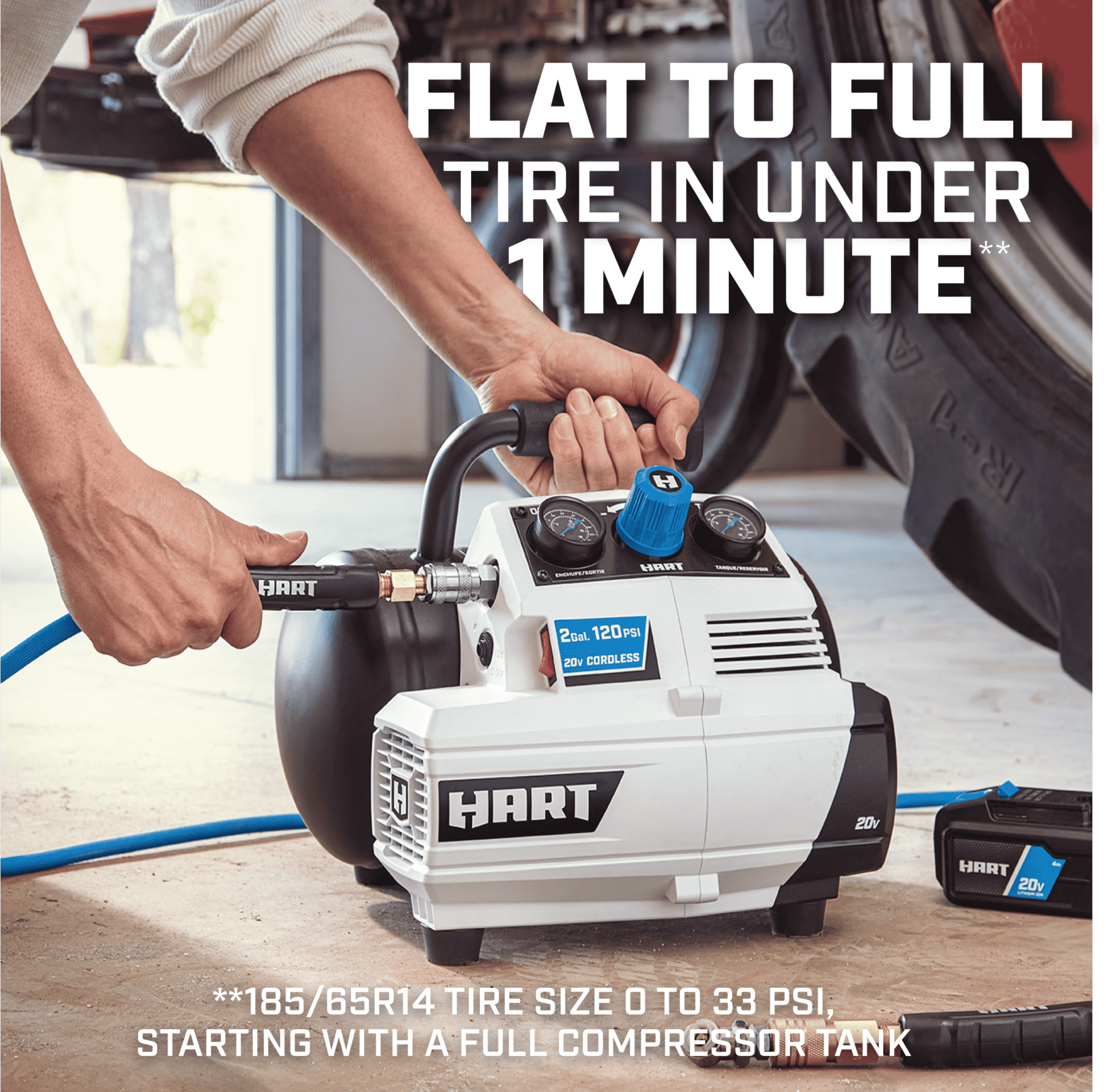 HART 20-Volt 2-Gallon Compressor (Battery Not Included)