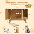 thumbnail image 2 of YDN Modern Litter Box Enclosure for Cats- 31.5" Indoors Hidden Cat Litter Box Furniture for 2 Cats, Wooden Cats Washroom Side Cabinet with Scratching Pad for Most Cat Litter Box,Nature, 2 of 8