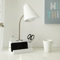 thumbnail image 3 of Mainstays 15" Organizer Desk Lamp, White, with USB Port and AC Outlet, 3 of 8