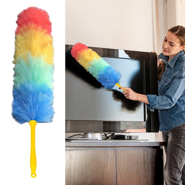 Jkkant Extendable Feather Duster, Flexible Microfiber Head for Dusting Ceilings, Fans, Blinds, and Delicate Surfaces, Washable and Anti-Static