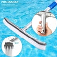 thumbnail image 4 of Cepillo de piscina, 46 Cepillo de piscina Limpiador de piscina Cepillo de piscina de aluminio con clips Ez y cerdas fuertes para escaleras Azulejos Pisos Paredes, 4 of 5