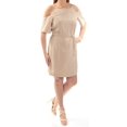 thumbnail image 2 of BAR III $80 Womens 1181 Beige Cold Shoulder Short Sleeve Blouson Dress L B+B, 2 of 3