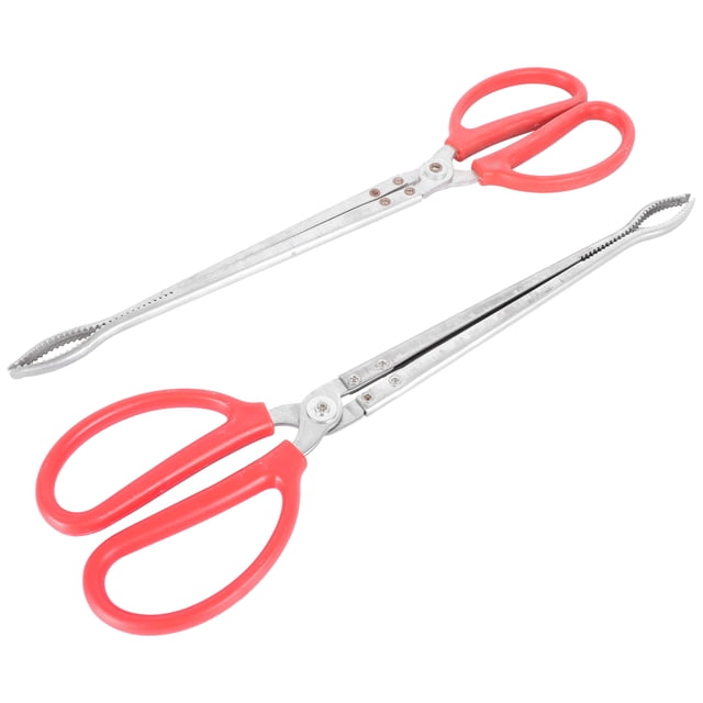 OUNONA Ramasse-Déchets Robuste en Acier Rouge pour Aînés 2 Pcs