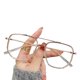 thumbnail image 1 of Gafas de luz azul de doble haz, gafas de ordenador con bloqueo UV, lentes transparentes, gafas de metal, 1 of 5