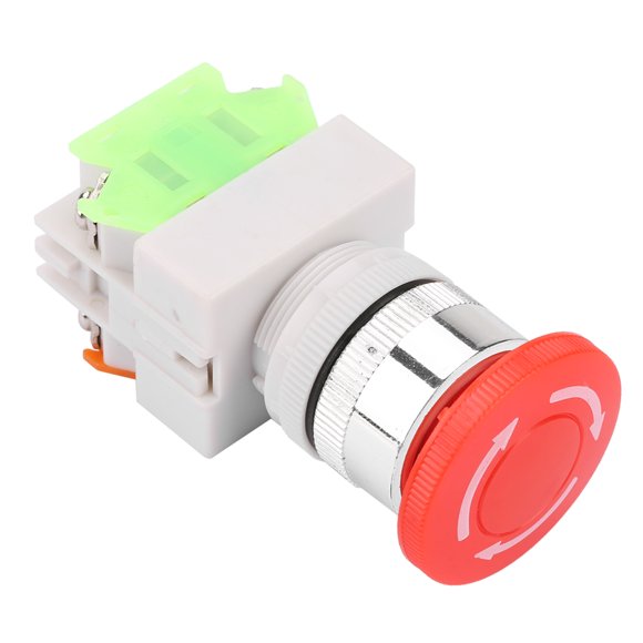 Self Locking Emergency Stop Mushroom Button Switch 22mm Mounting LAY37 11ZS, Durable Material, Emergency Stop Function, Insulation, Stable and Reliable