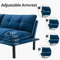 thumbnail image 3 of Convertible Futon Sofa Bed - with 180° Adjustable Armrest and Backrest, Folding 800 lbs Capacity Couch, Guest Bed for Multipurpose Guest Room or Home Office, Navy Blue, 3 of 6