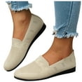 thumbnail image 3 of eczipvz Womens Shoes Flats Shoes Female Comfort Walking Flat Loafer Slip on Leather Loafer Comfort Flat Shoes Outdoor Driving Shoes Fashion Shoes (Beige,6.5), 3 of 7