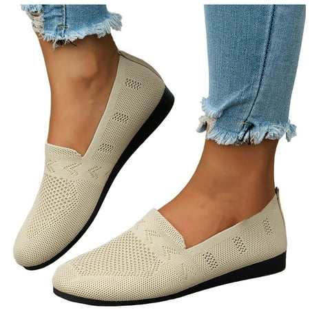 Women s Wide Width Flats Shoes - Casual Comfortable Round Toe Plus Size Ballet Shoes