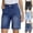 Style1-Blue jeans shorts for women, variant on Jean Shorts for Women Trendy High Waisted Button Down Ripped Straight Fit Rolled Hem Denim Shorts with Pockets Stretchy Summer Distressed Cut Off Shorts Dark Blue L