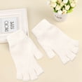 thumbnail image 4 of 2 pairs of women's autumn and winter warm gloves half finger gloves - white, 4 of 6