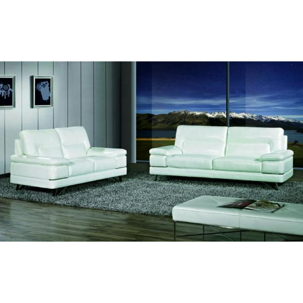 Genuine Leather Sofa And Loveseat Set, White Genuine Leather Sofa Set