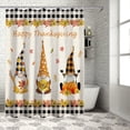 thumbnail image 5 of Fall Shower Curtain Maple Leaf Fallen Leaves Shower Curtains for Bathroom Pumpkin Gnomes Bath Curtains Sets with Hooks for Autumn Thanksgiving Seasonal Decor Polyester Waterproof Extra Long 72" X 84", 5 of 6