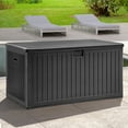 thumbnail image 5 of Dextrus 230 Gallon Outdoor Patio Deck Box, Large Double-Wall Storage Box with Divider & Side Handles Backyard, Waterproof&Lockable,Black, 5 of 9