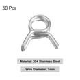 thumbnail image 3 of Unique Bargains Double Wire Spring Hose Clamp, 304 Stainless Steel 5.5mm Fuel Line Silicone Tube Spring Clips, 50 Pack, 3 of 5