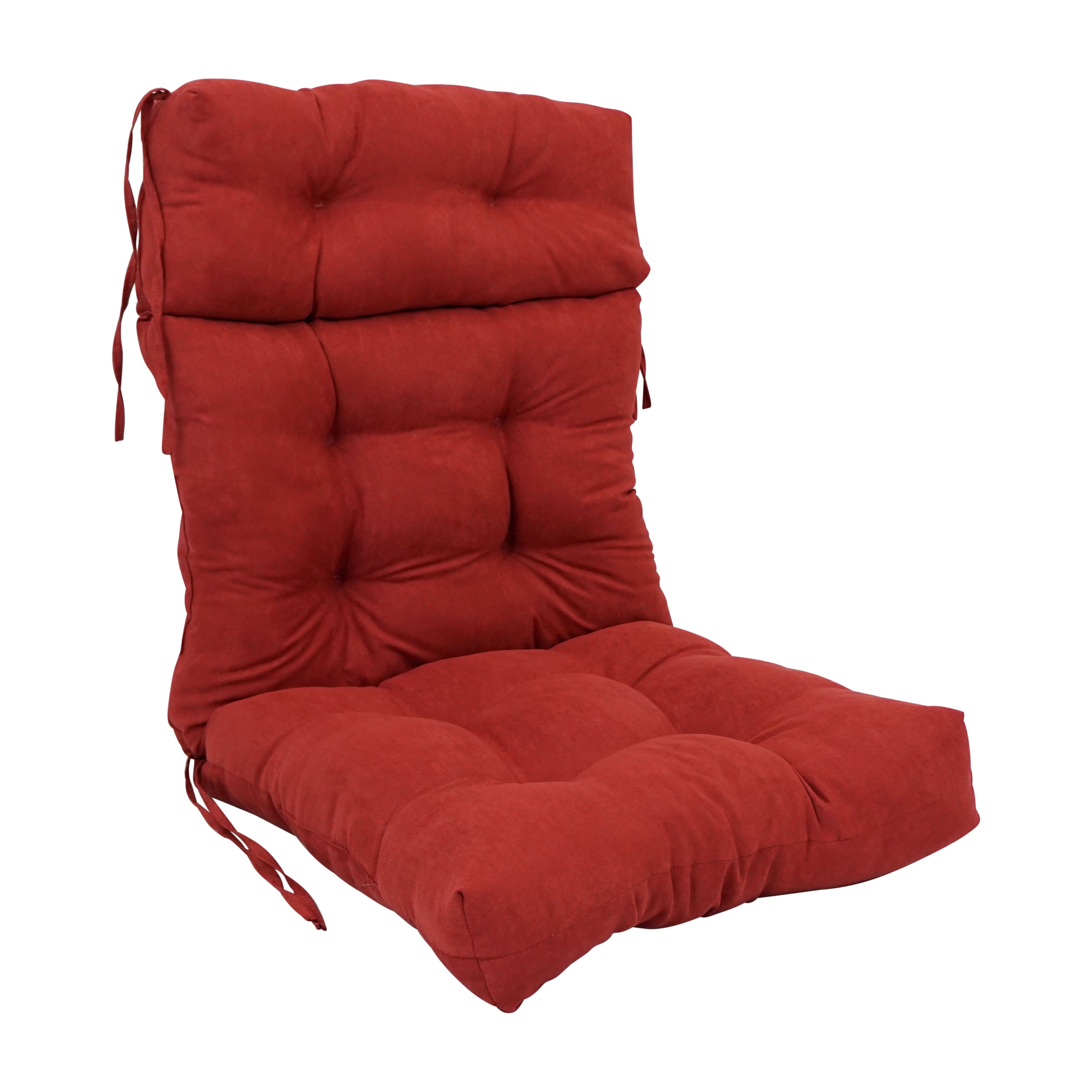 20-inch by 42-inch Solid Microsuede Tufted Chair Cushion Red-Color