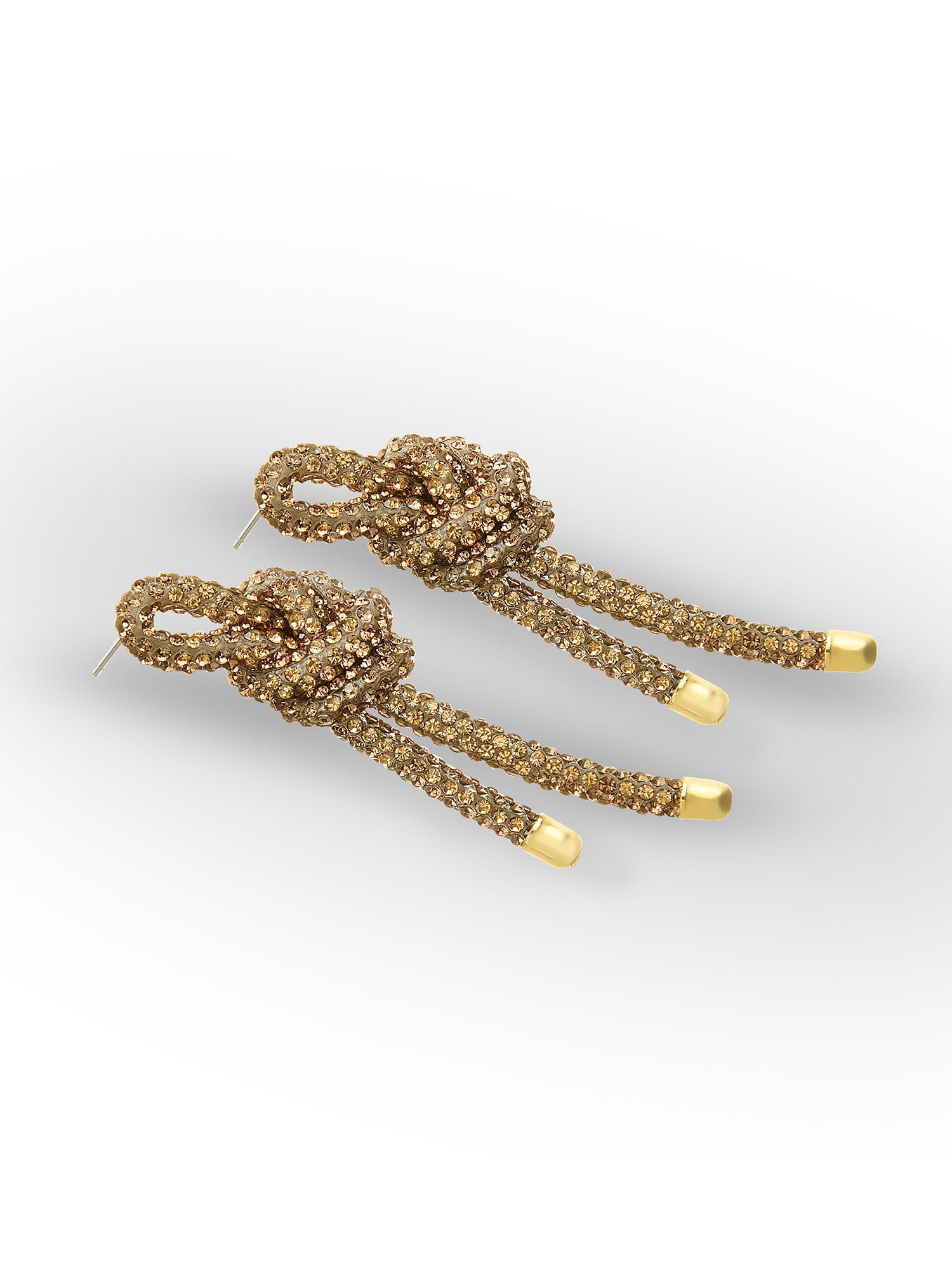 Madden NYC Women's Fashion Gold-Tone Knot Mesh Hoop Earrings