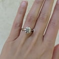 thumbnail image 4 of 3 Carat Moissanite Solitaire Engagement Ring in Platinum Plated Silver (Certified, 9 MM) SIZE 7, 4 of 10