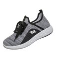 thumbnail image 2 of pwidon Women's Walking Sneakers Lightweight Lace Up Athletic Running Shoes Breathable Fly Knit Casual Sport Trainers Grey Black Black 6, 2 of 6