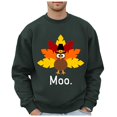 thumbnail image 1 of VBARHMQRT Chandails à Col Rond pour Hommes Action de Grâce Dinde Automne Grande Taille Sans Capuche Pulls Mode Chandails Logo Imprimé Vêtements Hauts Hop Chandails Surdimensionnés, 1 of 5