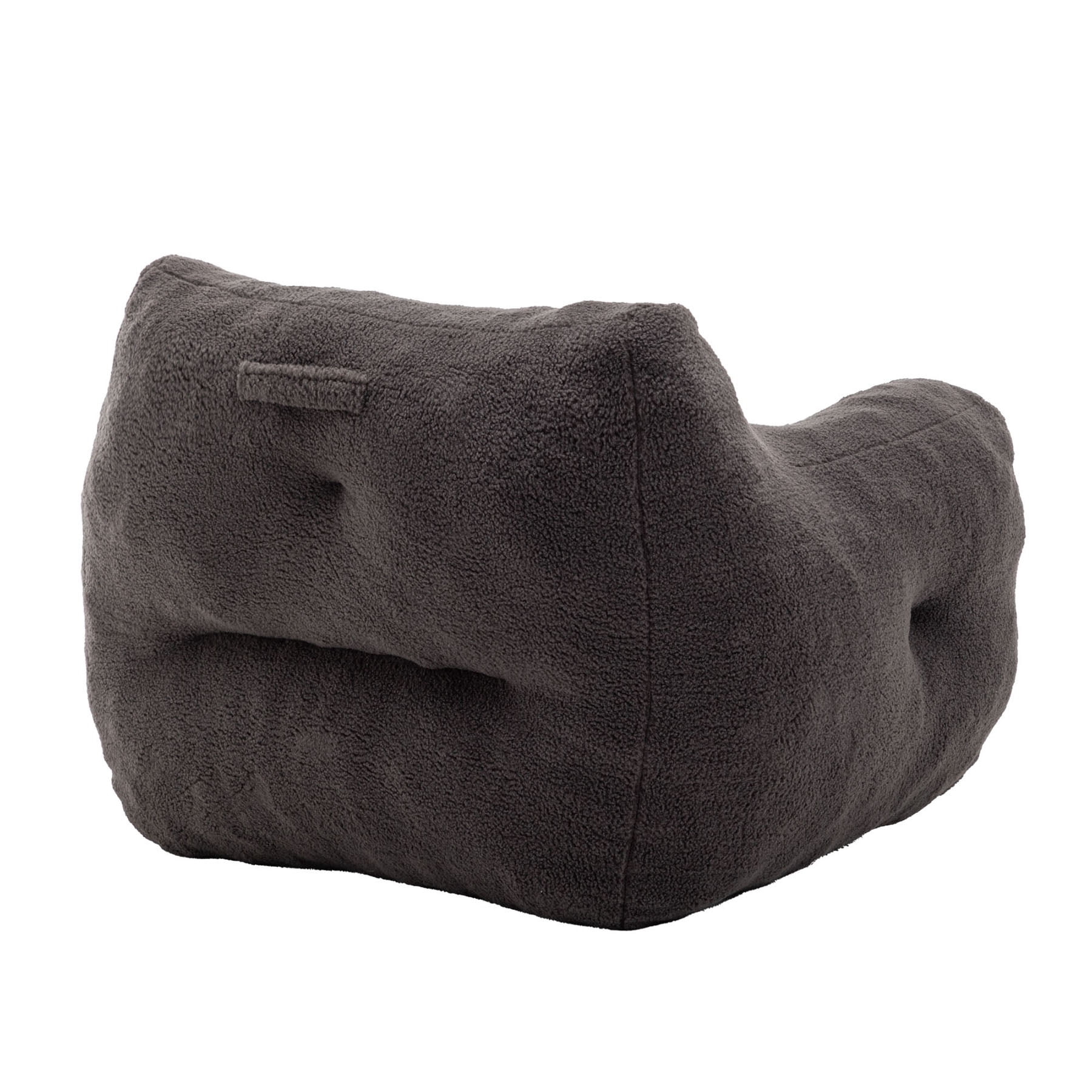 S-HOME Plush Bean Bag Chair with Comfy Armrests Perfect for Adults Featuring High-Density Foam for Reading or Lounging，Dark Gray