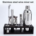 thumbnail image 2 of Juego de coctelera de vino de acero inoxidable de 9 piezas, barra, colador de hielo, cuchara, clip, mezclador de cóctel, abridor de botellas Sweethay LF000063-00B, 2 of 7