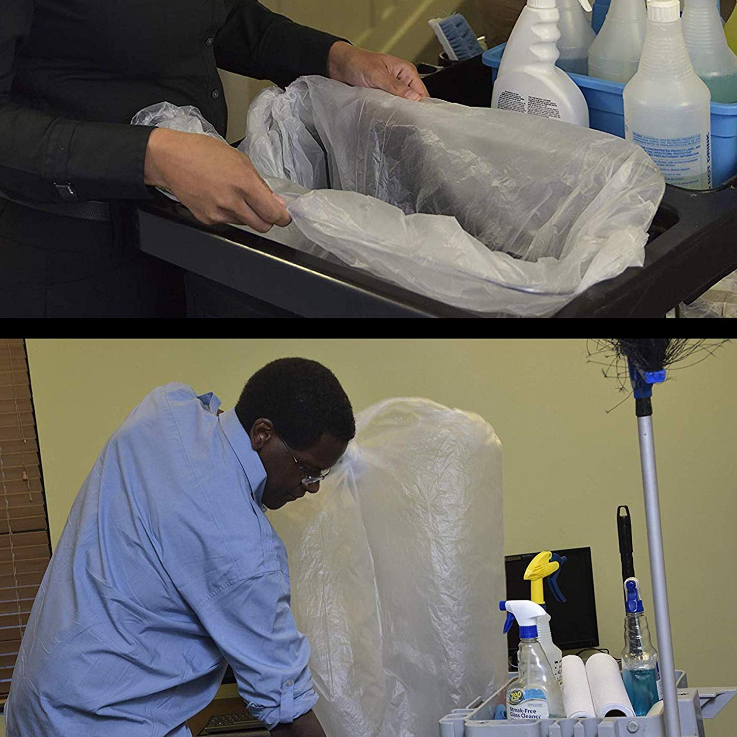 Aluf Plastics 33 Gallon Clear Trash, 250 Count, 33" x 40", 16 Micron Equivalent High Density Garbage Bags