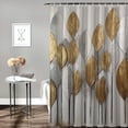 thumbnail image 2 of JRXY Abstract Leaf Shower Curtain, Multiple Sizes White, 2 of 6