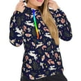 thumbnail image 5 of Yiaed Retro Rabbit Flower Print Womens Casual Hoodies Crew Neck Long Sleeve Sweatshirts With Pocket Pullover Tops Women's Hooded Sweatshirt-Large, 5 of 5