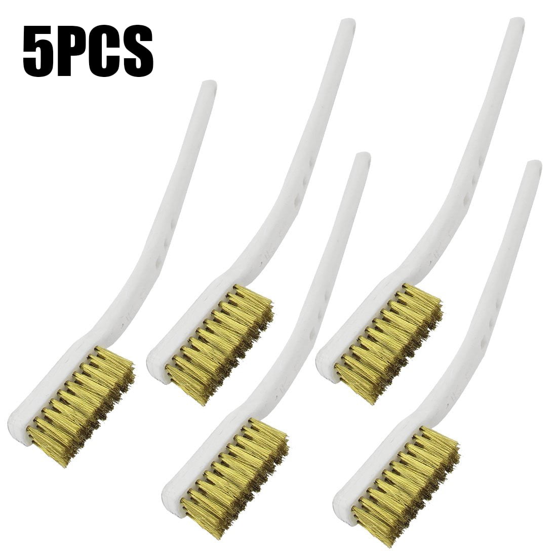 5PCS Plastic Handle Brass Wire-Brush For Industrial Devices Polishing Cleaning 