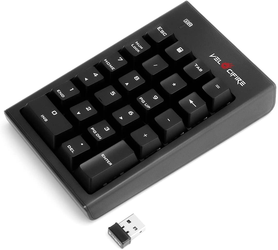 Velocifire NK01 Wireless Mechanical Number Pad, External Numeric Keypad