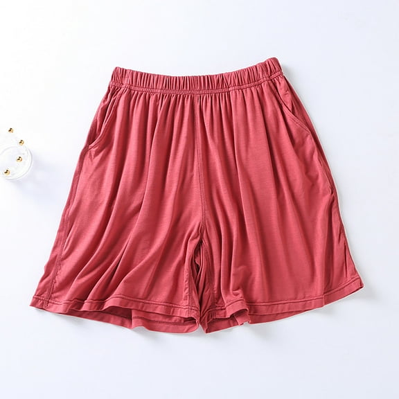 Chbgutlmr Lounge Shorts for Women Elastic Waist Wide Leg Shorts Casual Comfy Summer Pajama Shorts with Pockets