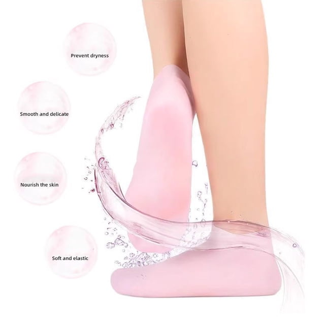 Moisturizing Foot Exfoliating Silicone Socks for Women Soft Gel Pedicure Spa and Beach