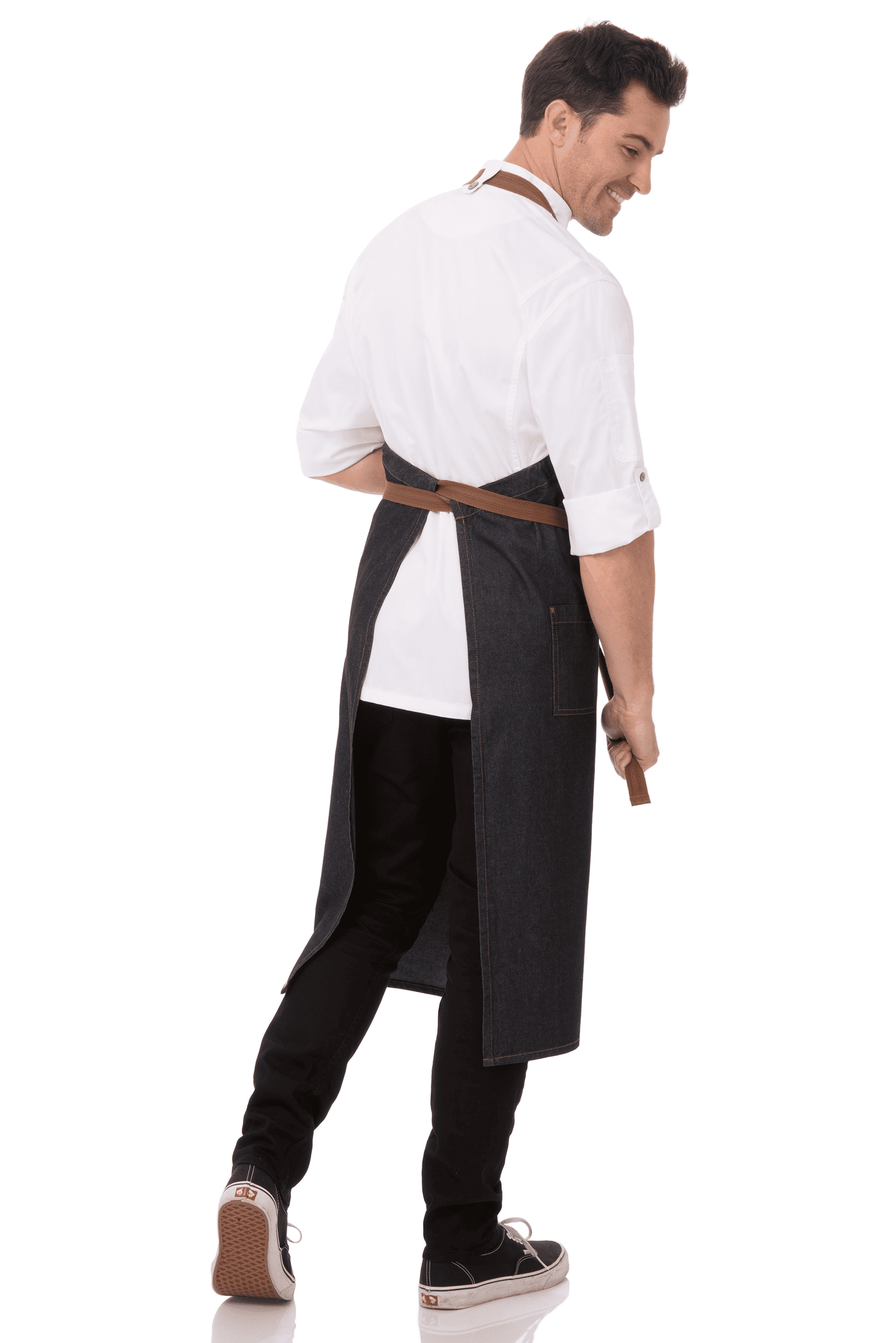 Chef Works Unisex Memphis Chefs Bib Apron, Indigo Blue, One Size
