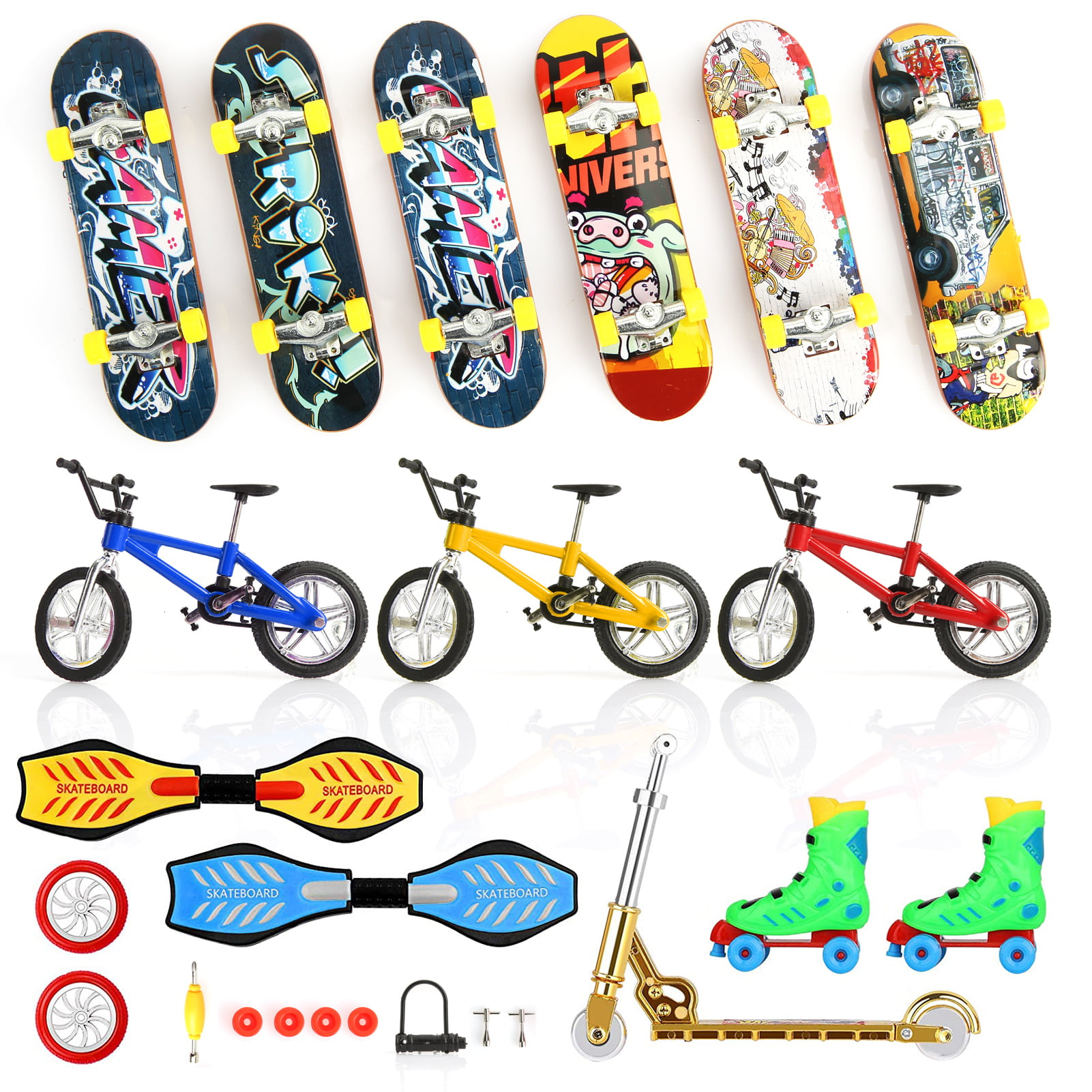 Grip and Tricks Years Old Kid Pack 1 Orange Finger Toy for 6 Finger Scooter with Mini Scooters Tools and Mini Fingerboards Accessories 
