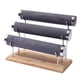 thumbnail image 3 of Soporte vertical para pulseras con base de madera, organizador de pulseras y coleteros. 3 nivel, 3 of 9