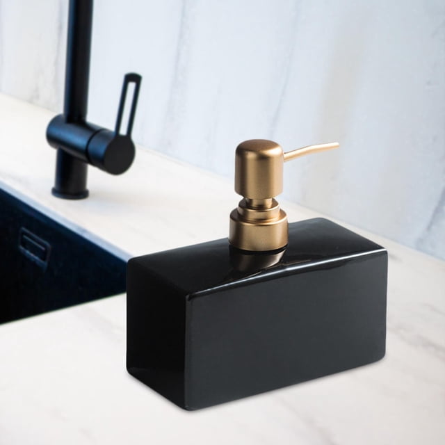 de Jabón Moderno, Decoración de con Bomba de Loción, de Champú de de Recargable para Baño, Restaurante, Hogar, C , negro Macarena Dispensador de jabón