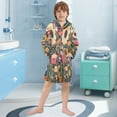 thumbnail image 5 of FORMRS Niños Bathrobe Unisex Hooded Robe Soft Plush Pajamas Sleepwear, Size 7-9T, Large Colorful Flowers, 5 of 7