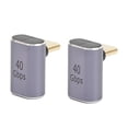 thumbnail image 2 of 90 Degree USB C Adapter, Portable 90 Degree Right Angle Type C Adapter Male To Female 2Pcs 40Gbps  For Charging For Transmission, 2 of 8