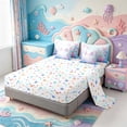 thumbnail image 3 of Manfei Colorful Axolotl 7-Piece Twin Bedding,Pastel Ocean Animal Bedding Comforter Set,Colorful Stars Reversible, 3 of 7