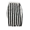 Pre-owned|Escada Womens Black Linen Striped Knee Length Pencil Skirt Size 36