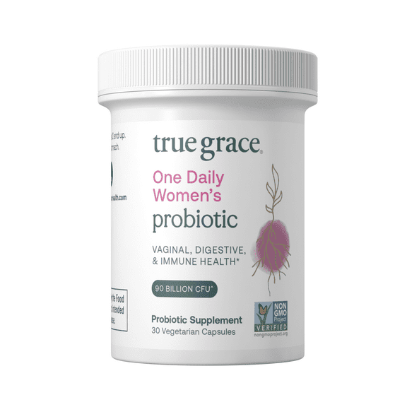 True Grace One Daily Women’s Probiotic - Vaginal & Gut Health - 30 Vegetarian Capsules
